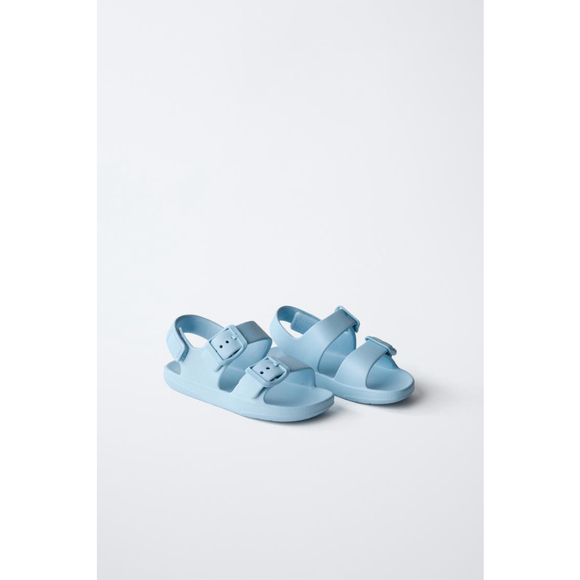 Baby Zara Light Blue Pool Sandals Size 9 US 25 EU - Picture 3 of 6